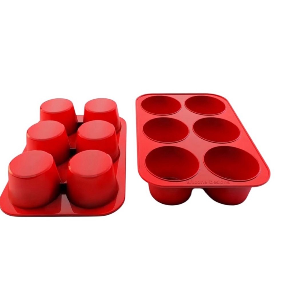 Kitchen HQ Silicone Muffin Pan Red Jumbo BPA-Free Non-Stick Cupcake Maker - Picture 7 of 7